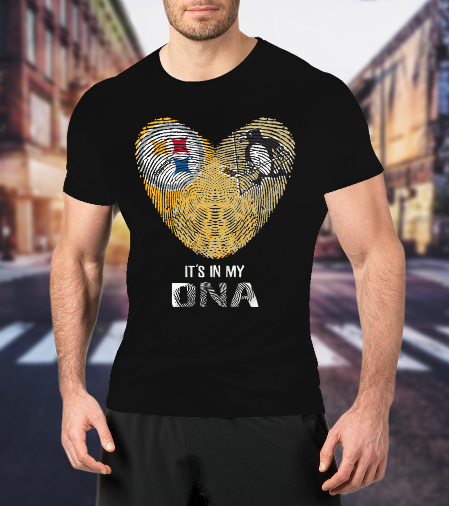 Steelers Penguins Heart It's In My DNA T-Shirt
