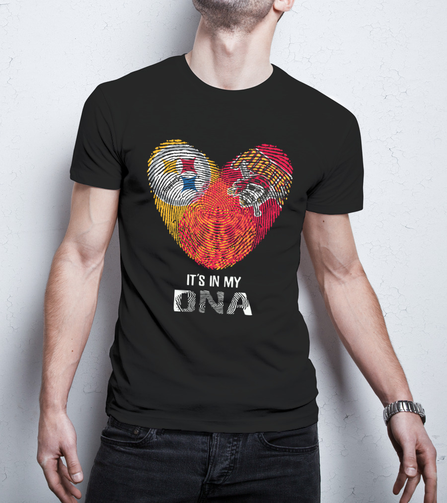 Steelers Pirates It’s In My DNA Fingerprint Heart T-Shirt