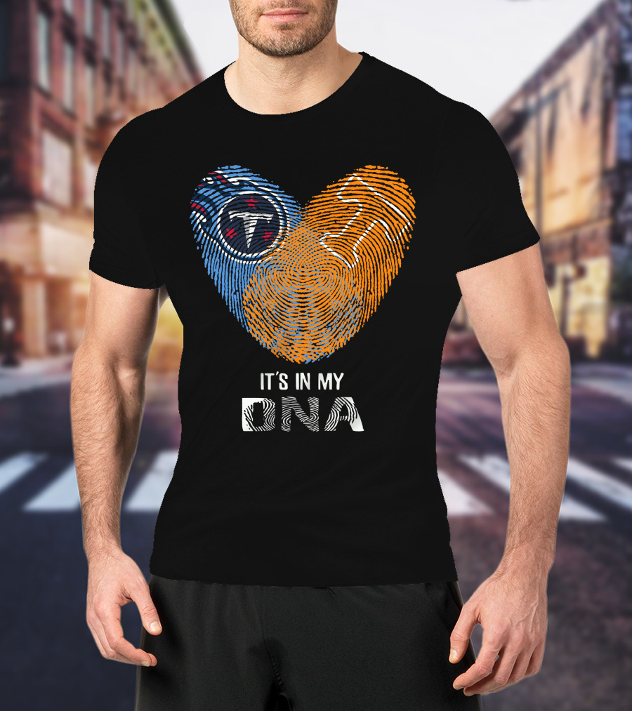 Tennessee Titans It's In My DNA Fingerprint Heart With Team T-Shirt