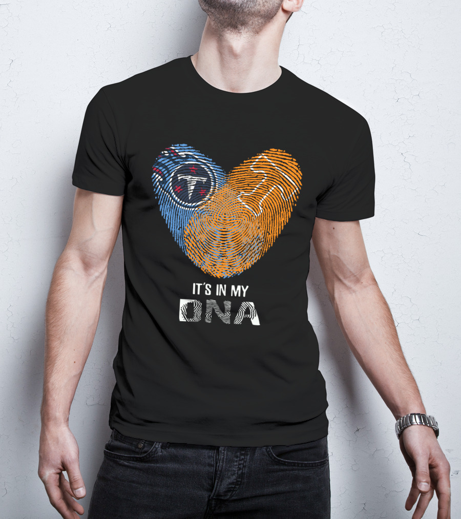 Tennessee Titans It's In My DNA Fingerprint Heart With Team T-Shirt