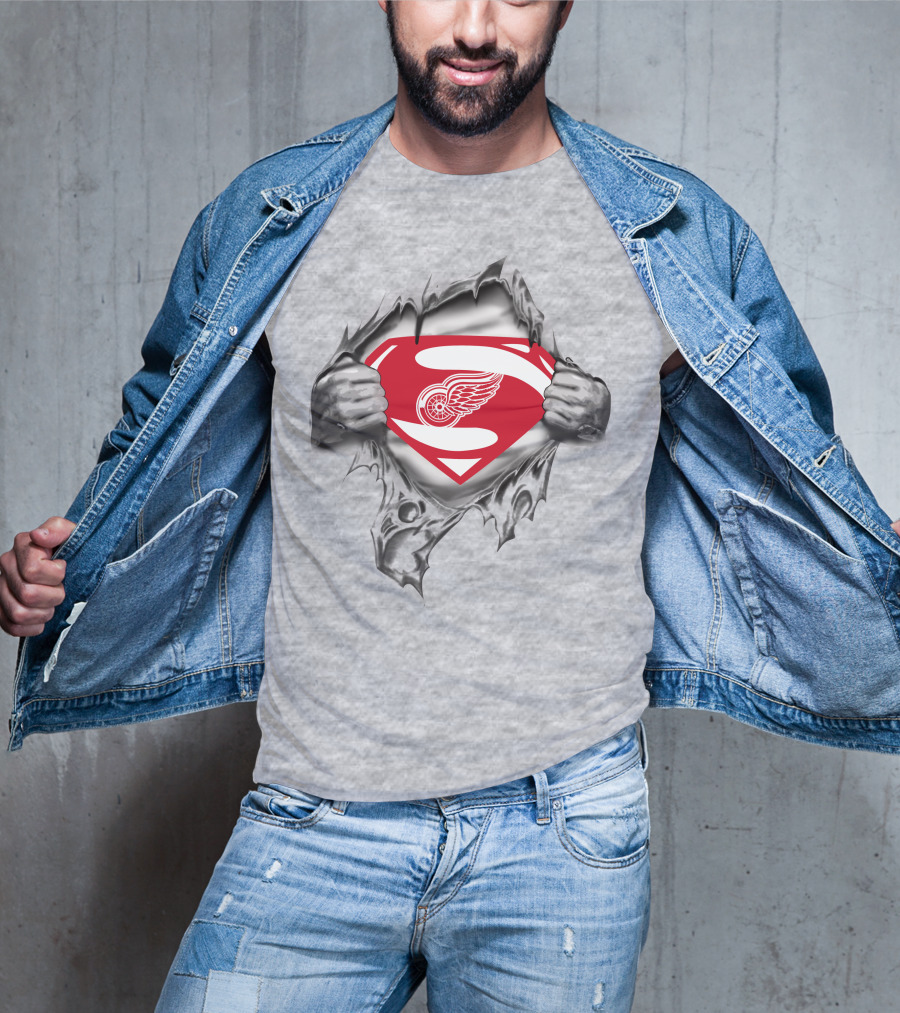 Detroit Red Wings Superman Symbol Iconic Crossover T-Shirt