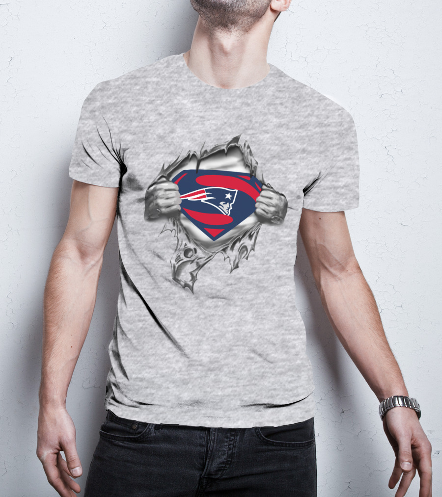 Patriots Logo Superhero Emblem With Tearing Hands T-Shirt