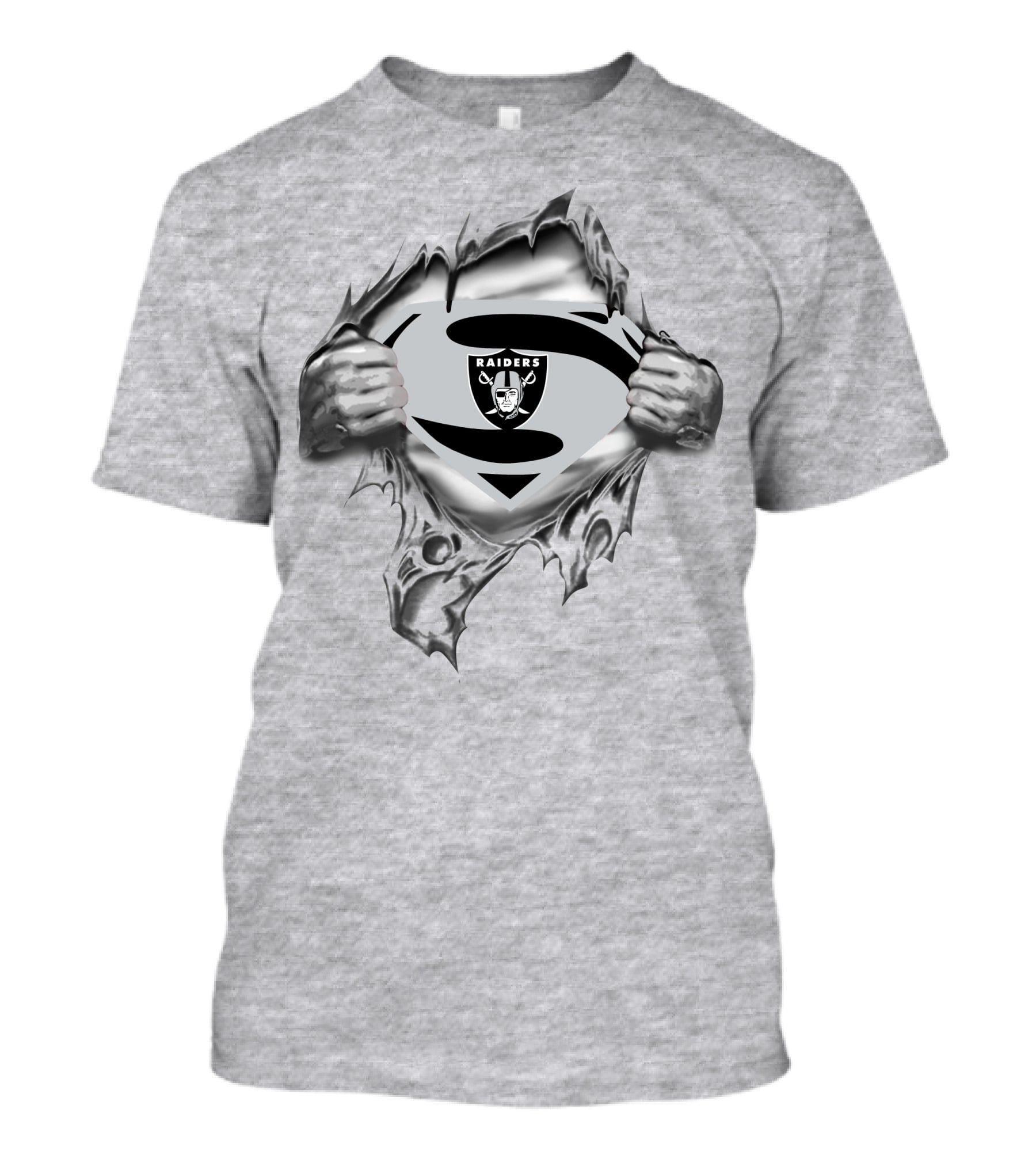 Raiders Superman Logo Reveal With Silver Comic Style And Iconic Emblem T-Shirt