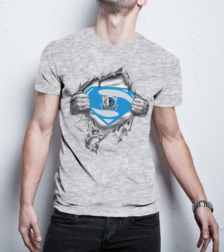 Dallas Mavericks Superman Logo Tear Hero T-Shirt