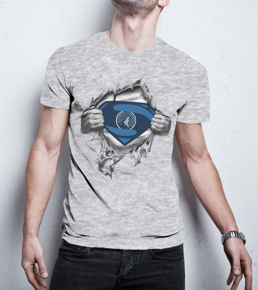 Minnesota Timberwolves Superman Logo Superhero T-Shirt