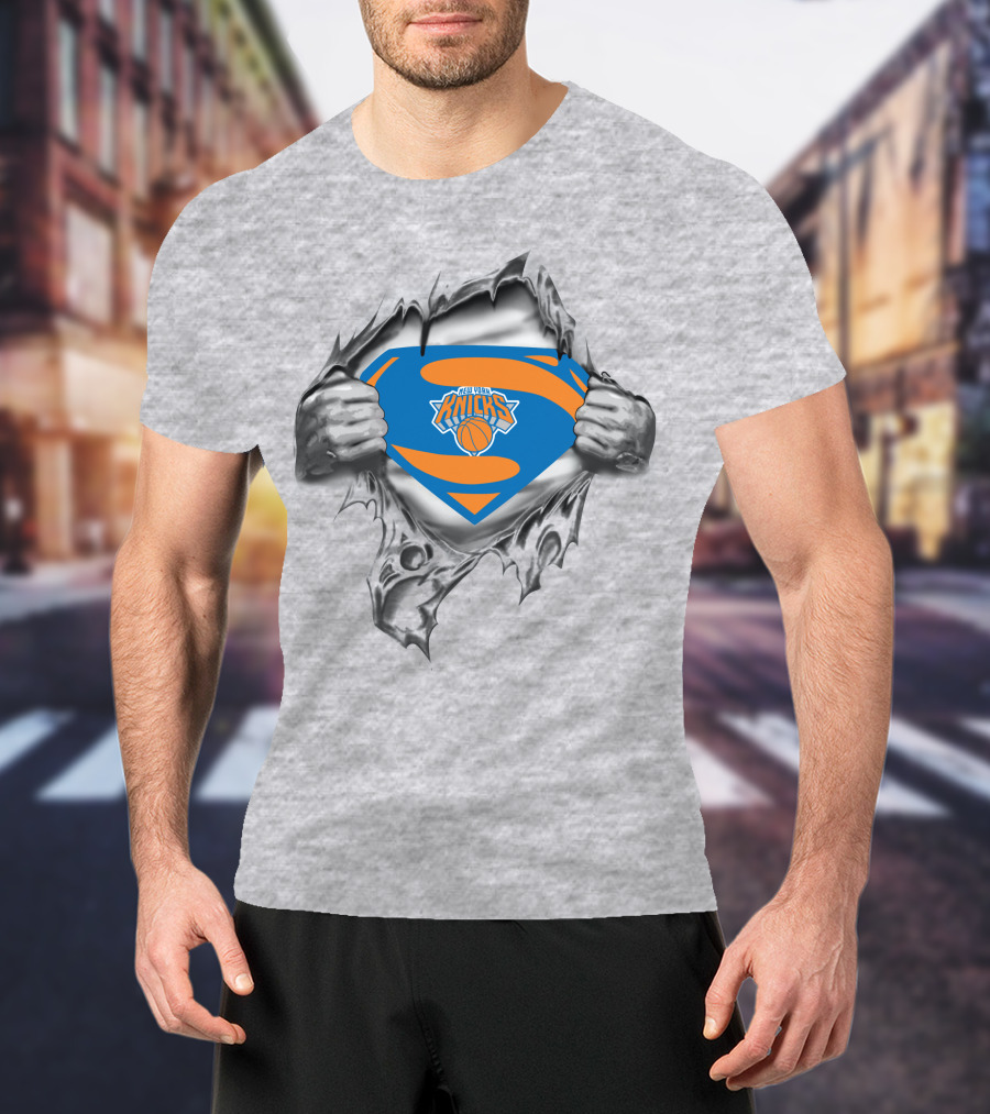 New York Knicks Superman Logo Basketball Fan T-Shirt
