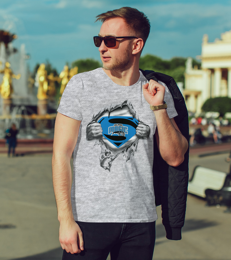 Orlando Magic Superman Logo Torn T-Shirt