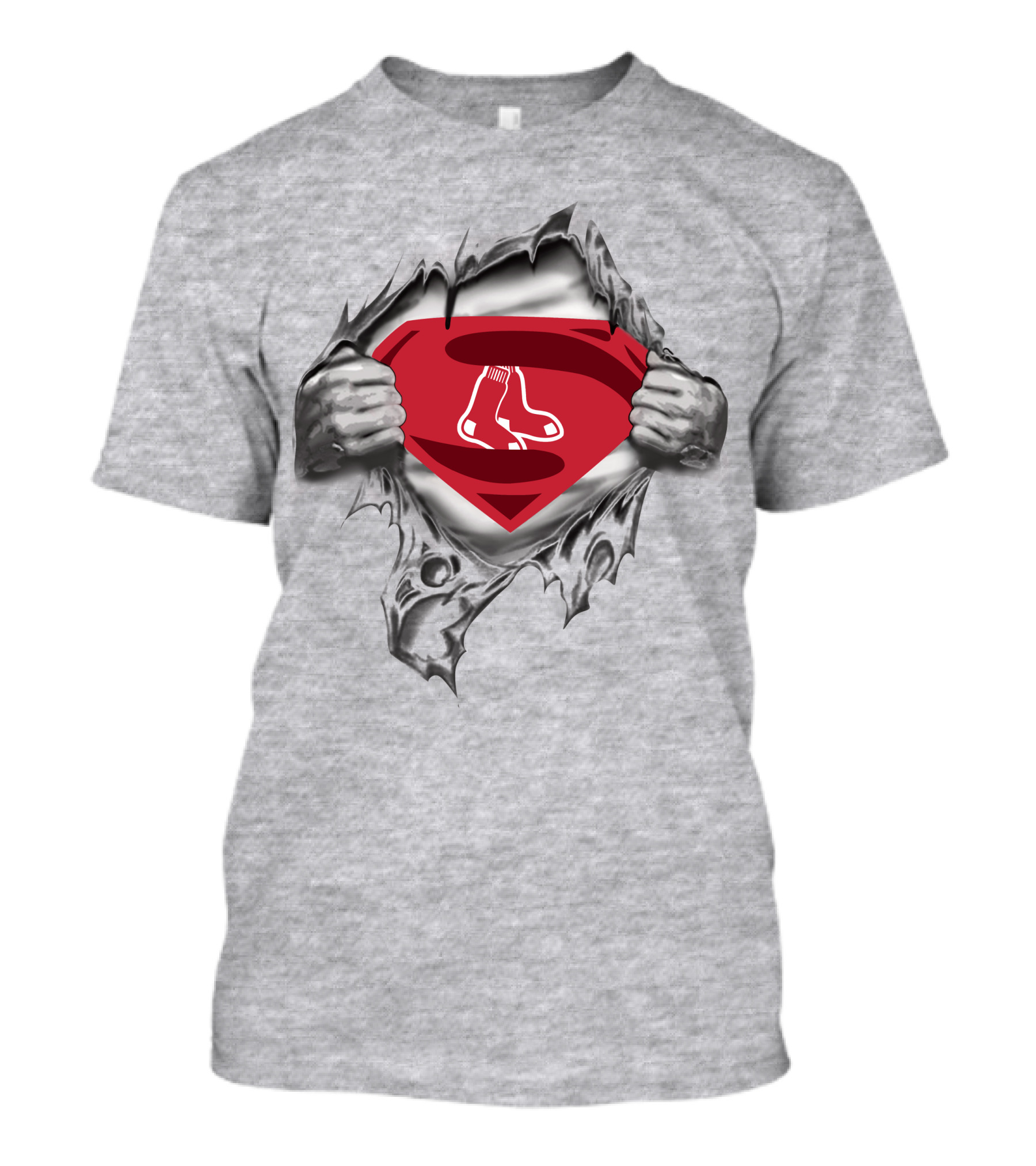 Boston Red Sox Superman Logo Rip T-Shirt