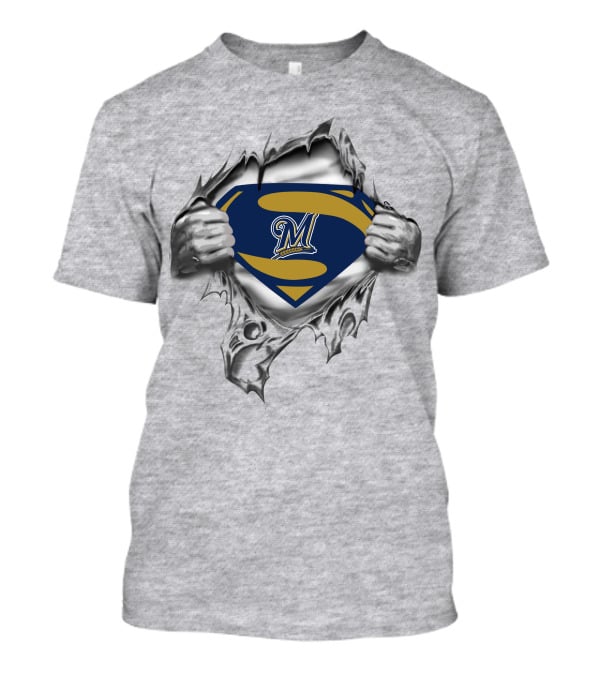 Milwaukee Brewers Superman Logo Mashup T-Shirt
