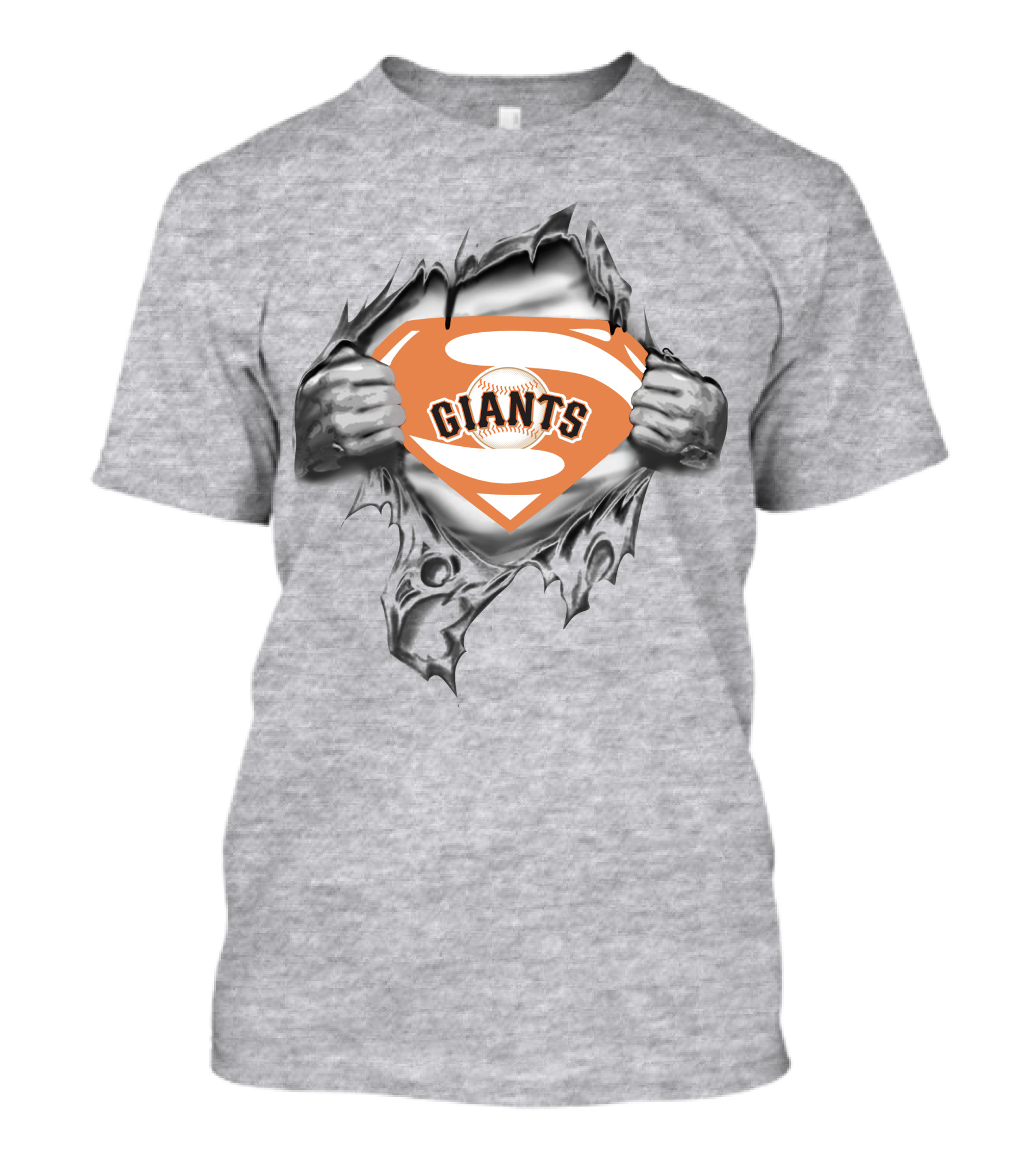 Giants Logo Inside Superman Suit Baseball T-Shirt