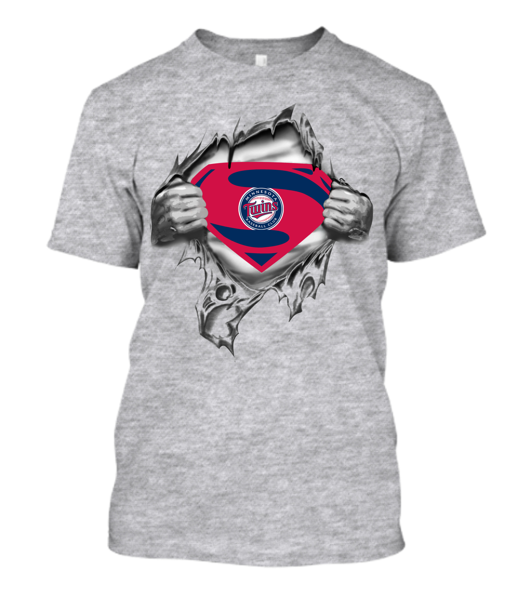 Minnesota Twins Superman Logo Baseball T-Shirt