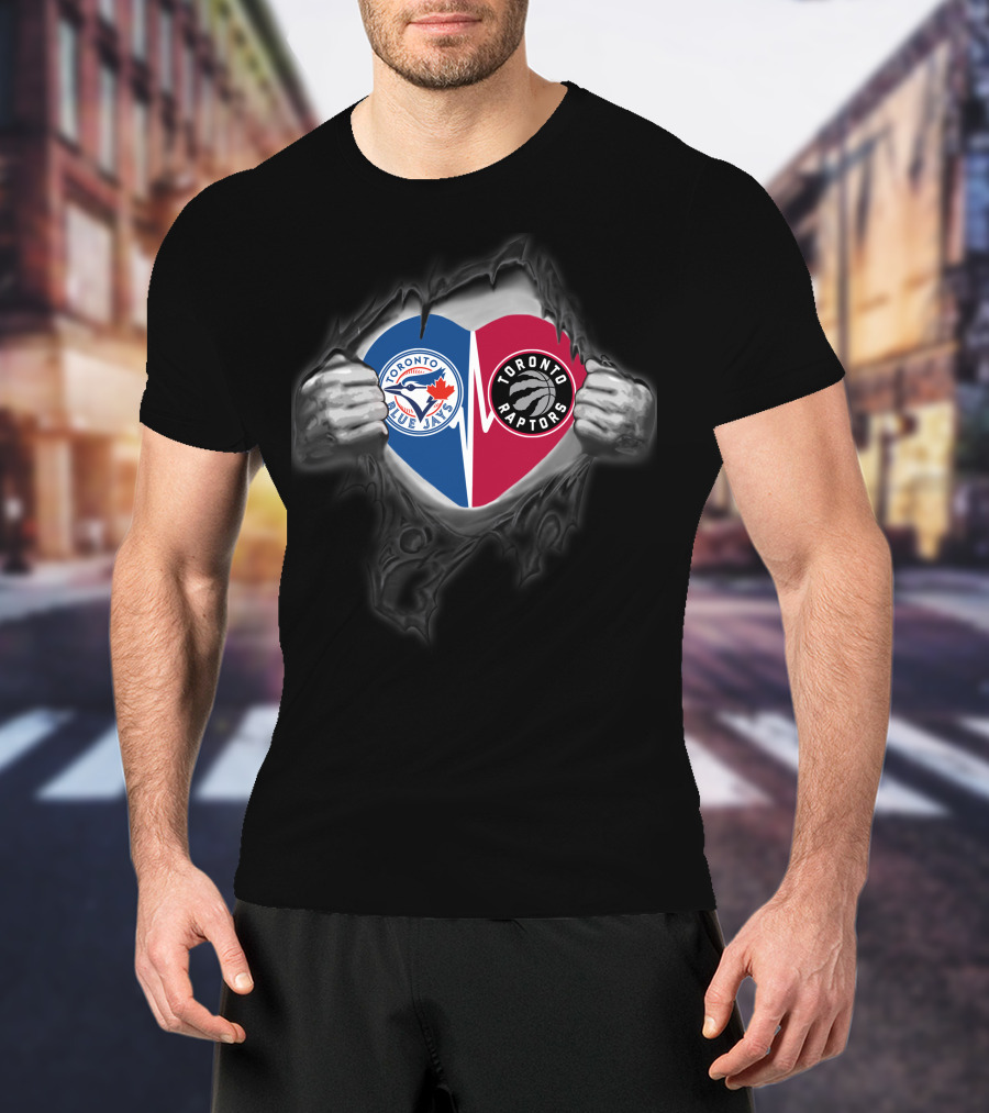Toronto Blue Jays And Raptors Heart T-Shirt