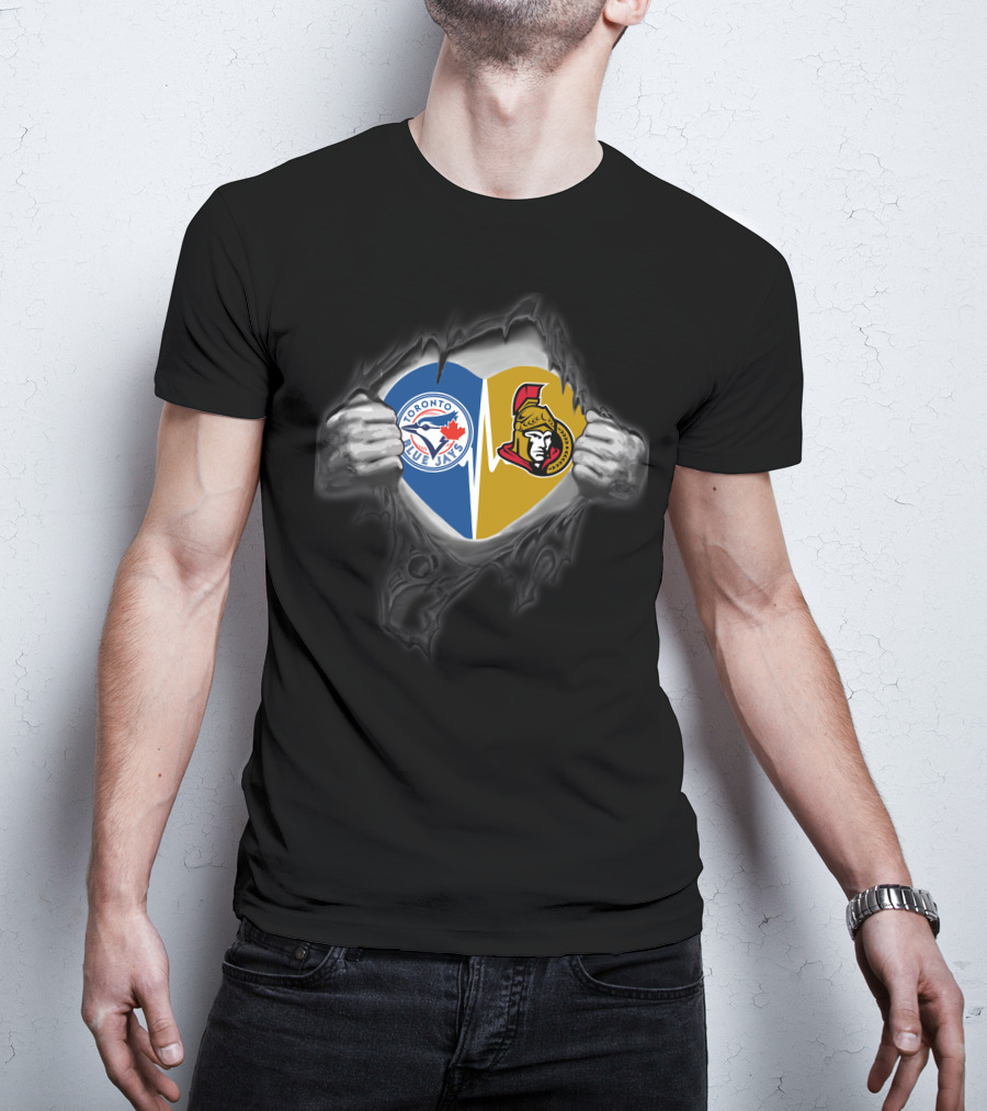 Blue Jays Senators Heart Torn T-Shirt