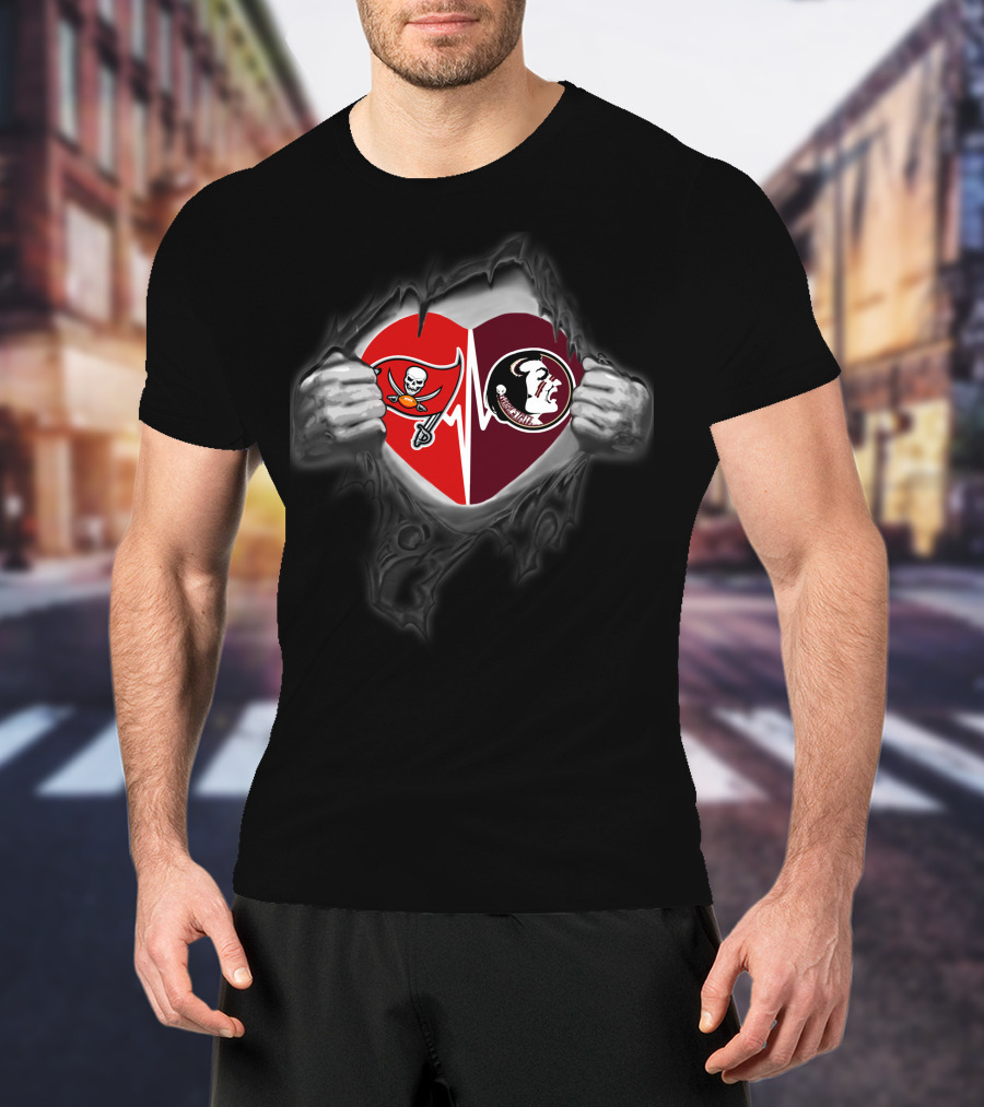Heart Of Buccaneers And Seminoles Passion T-Shirt