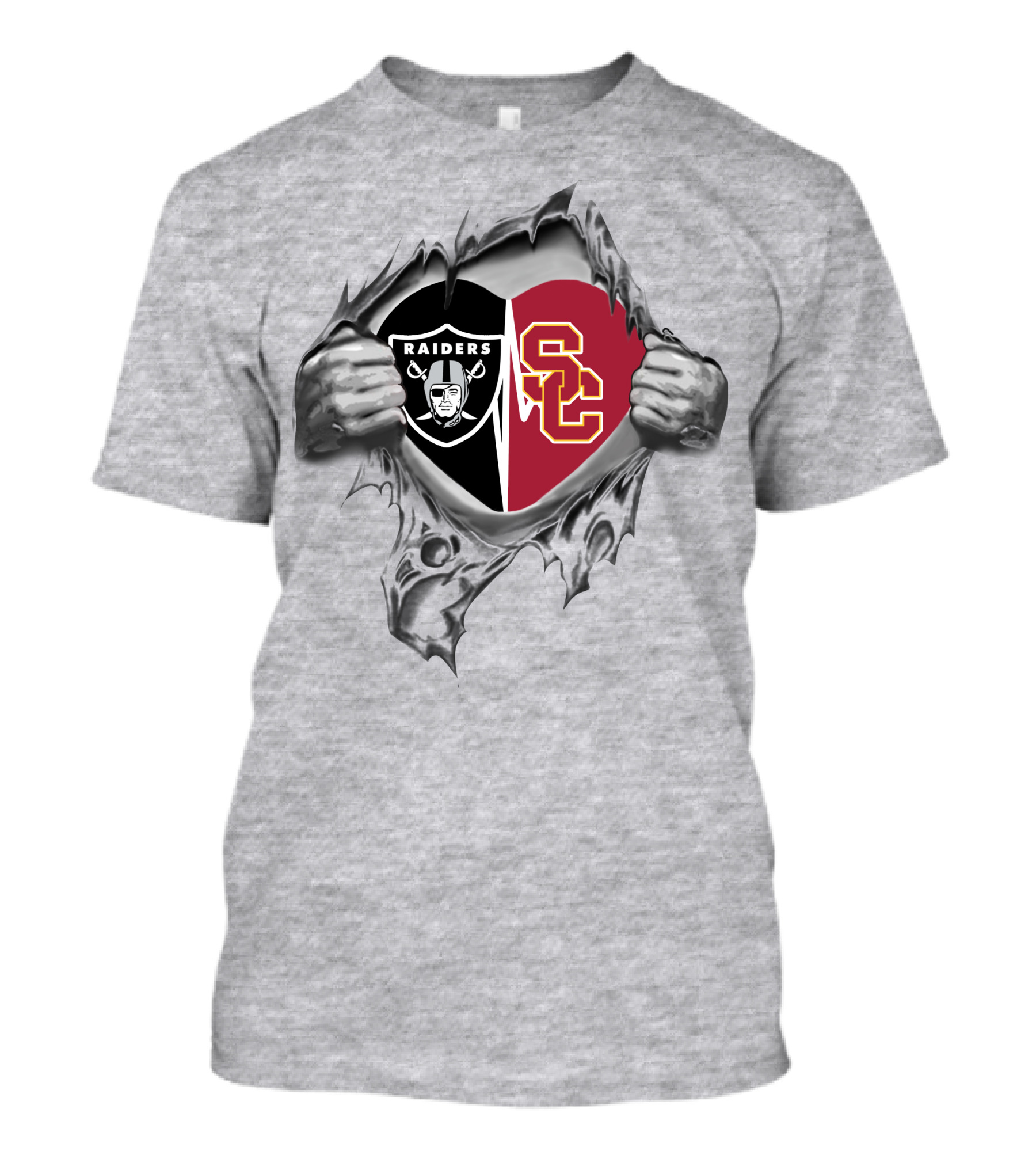Raiders Trojans It's In My Heart SC Logo Football Passion T-Shirt