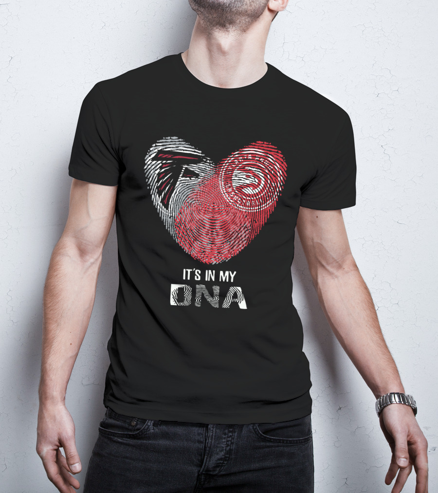 Falcons Atlanta Hawks Fingerprint It's In My Dna T-Shirt