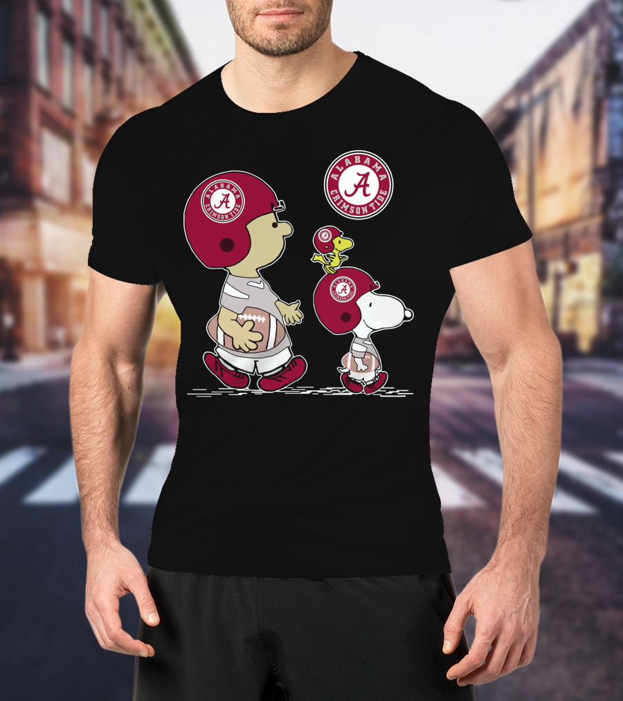Alabama Crimson Tide Snoopy Woodstock Football Helmet T-Shirt