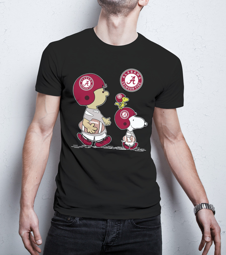 Alabama Crimson Tide Snoopy Woodstock Football Helmet T-Shirt