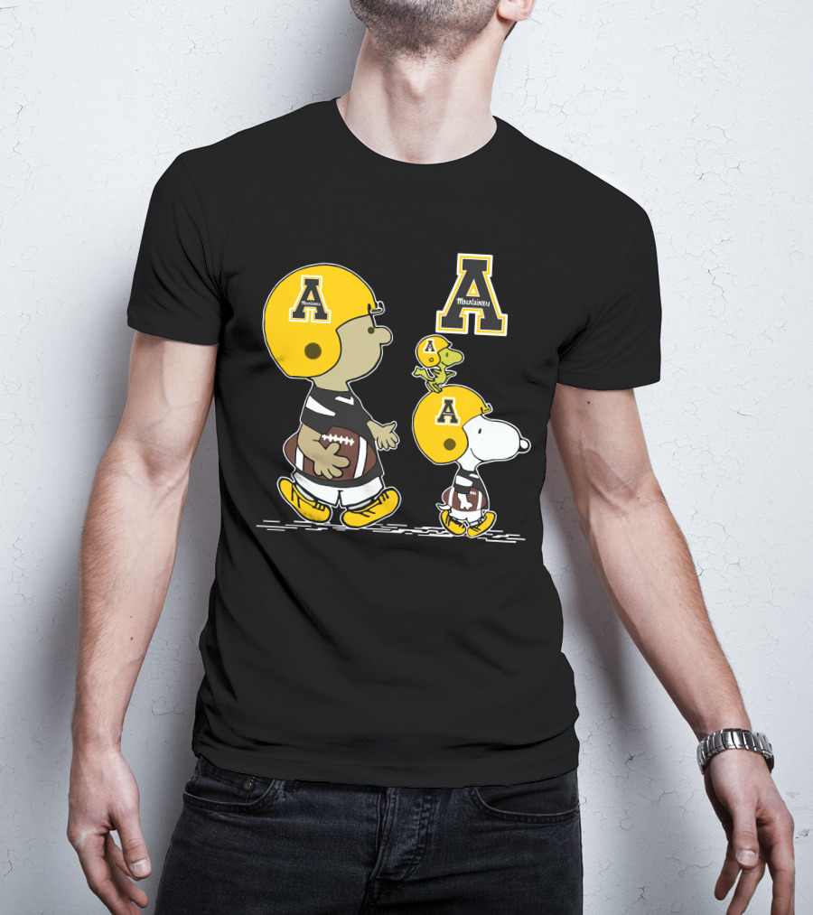 Appalachian State Mountaineers Snoopy And Woodstock Football Helmet T-Shirt