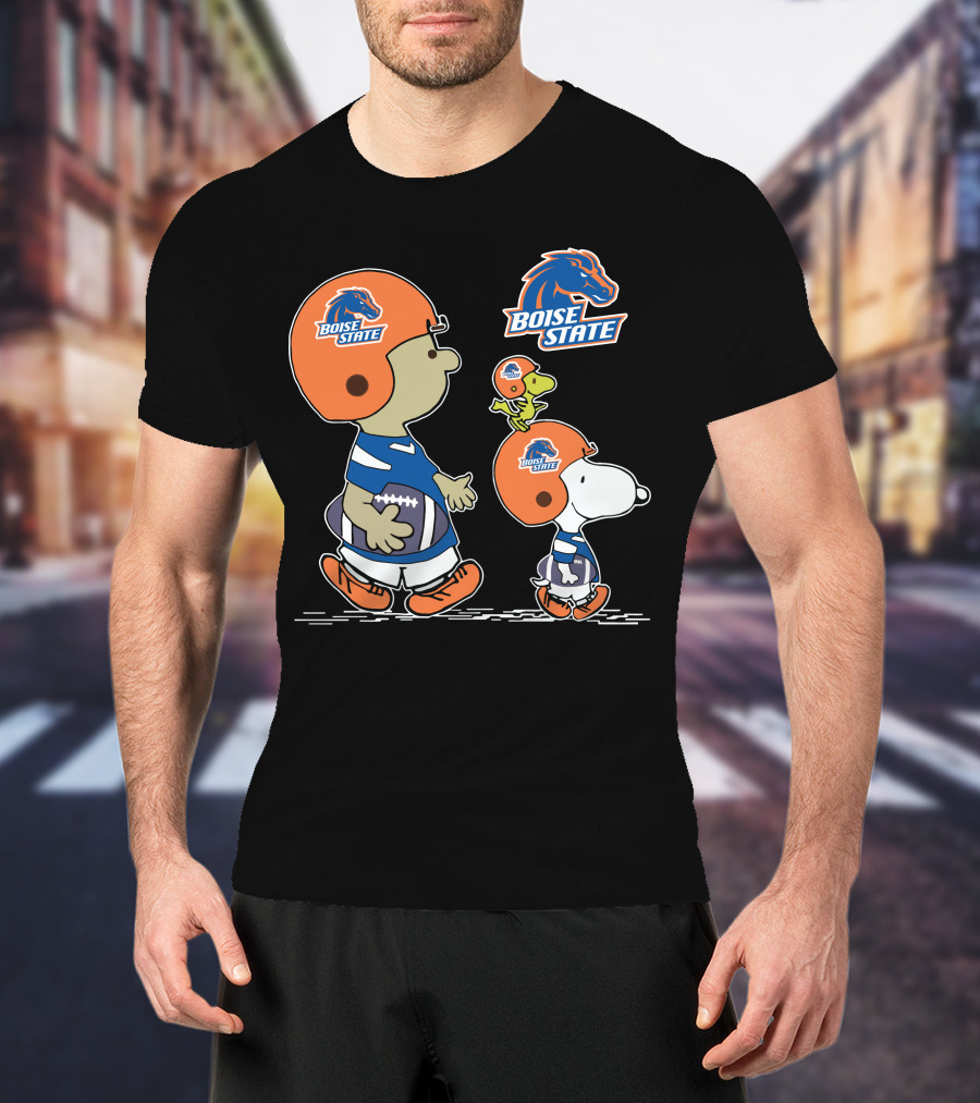 Boise State Broncos Snoopy And Woodstock Football Adventure T-Shirt