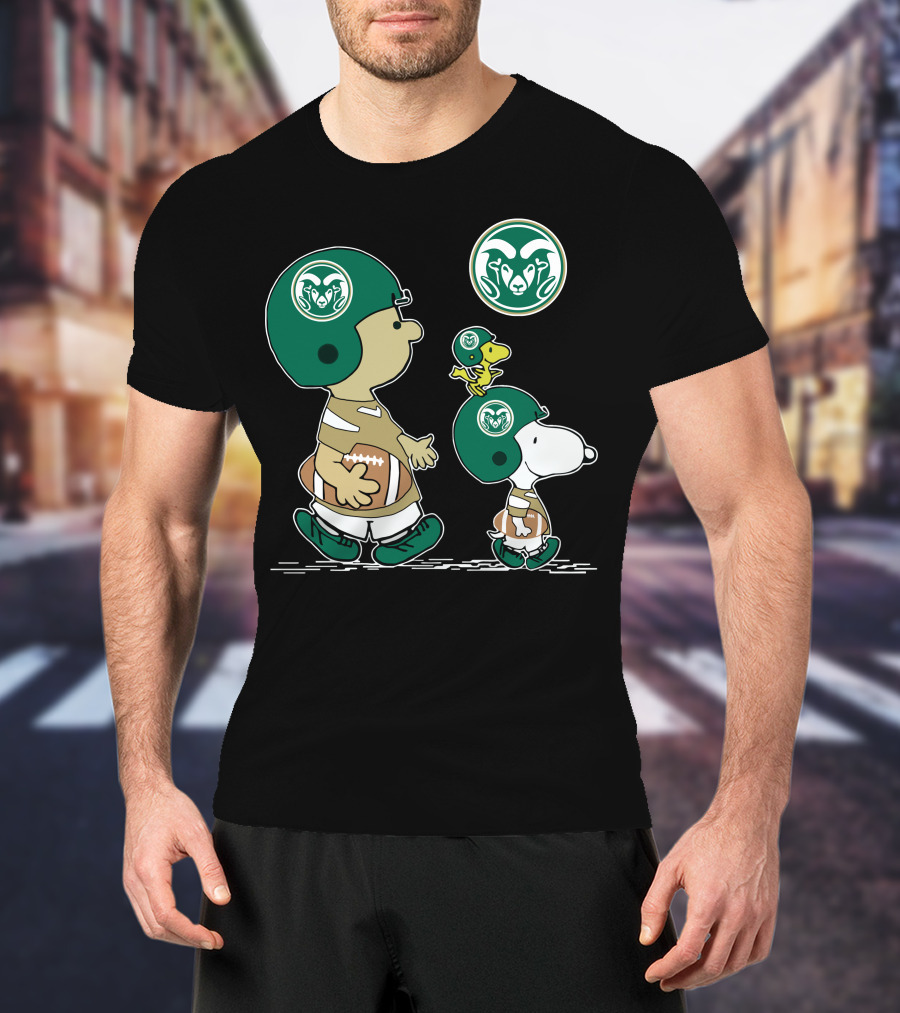 Colorado State Rams Football Snoopy And Woodstock Team Helmet T-Shirt