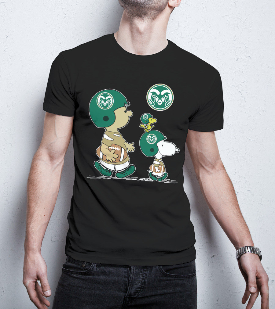 Colorado State Rams Football Snoopy And Woodstock Team Helmet T-Shirt