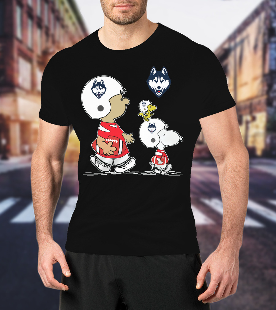 Connecticut Huskies Snoopy Football Team Pals T-Shirt
