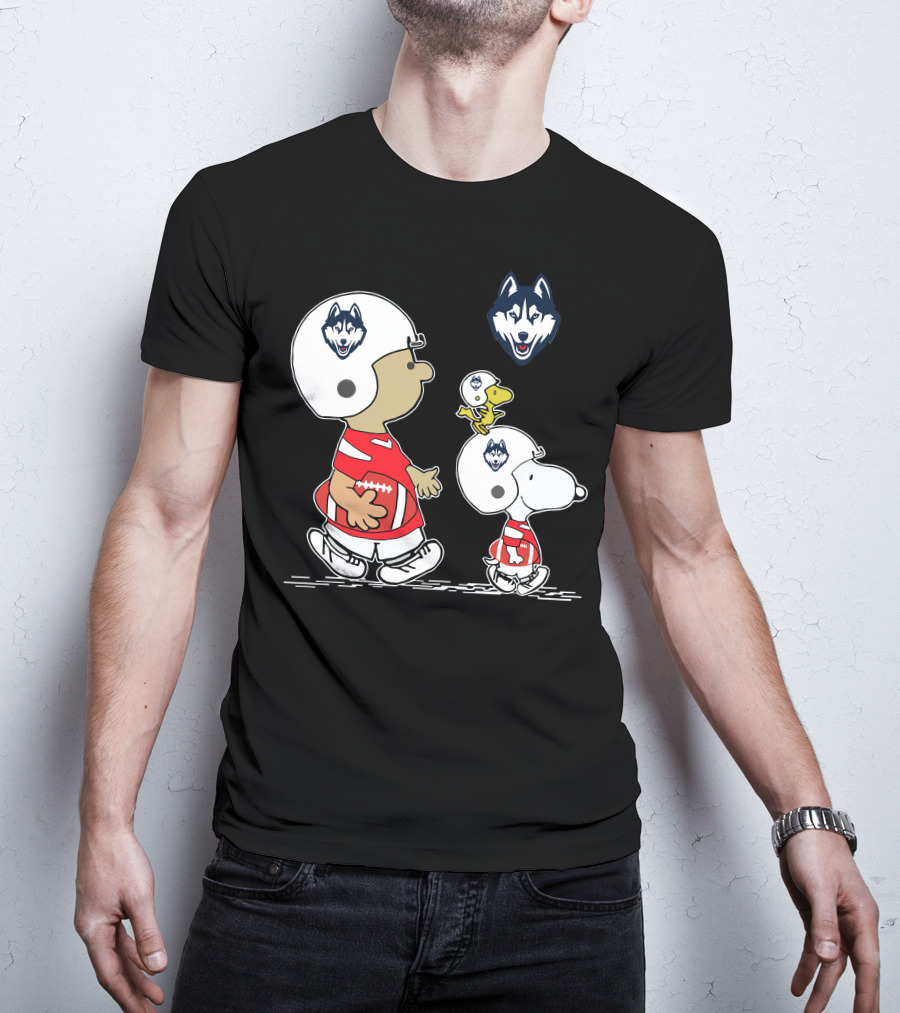 Connecticut Huskies Snoopy Football Team Pals T-Shirt