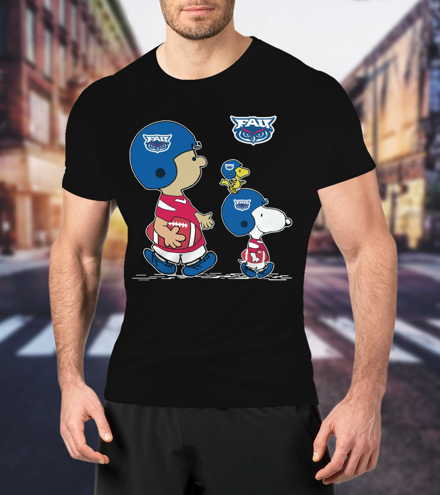 Florida Atlantic FAU Snoopy Football Peanuts Characters T-Shirt