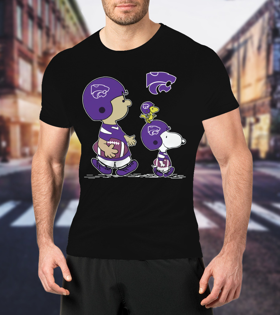 Kansas State Wildcats Snoopy Woodstock Football Team Spirit Fan Gear T-Shirt