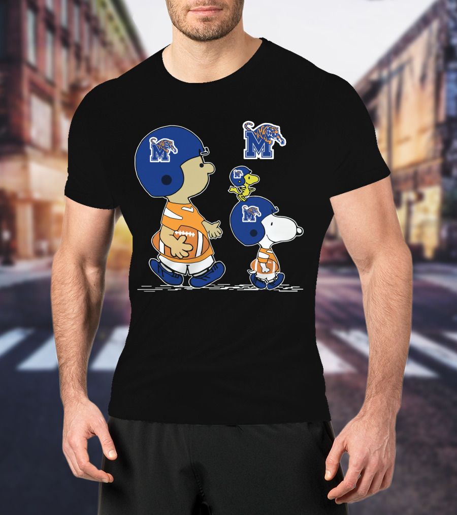 Memphis Tigers Snoopy Football Charlie Brown Woodstock T-Shirt