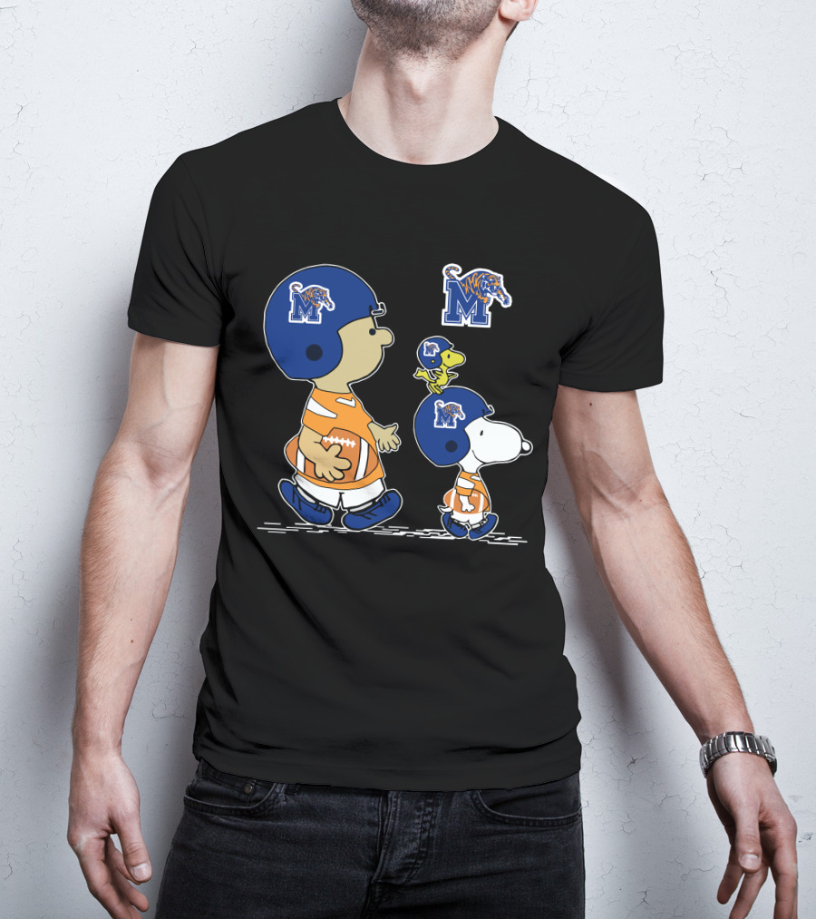 Memphis Tigers Snoopy Football Charlie Brown Woodstock T-Shirt