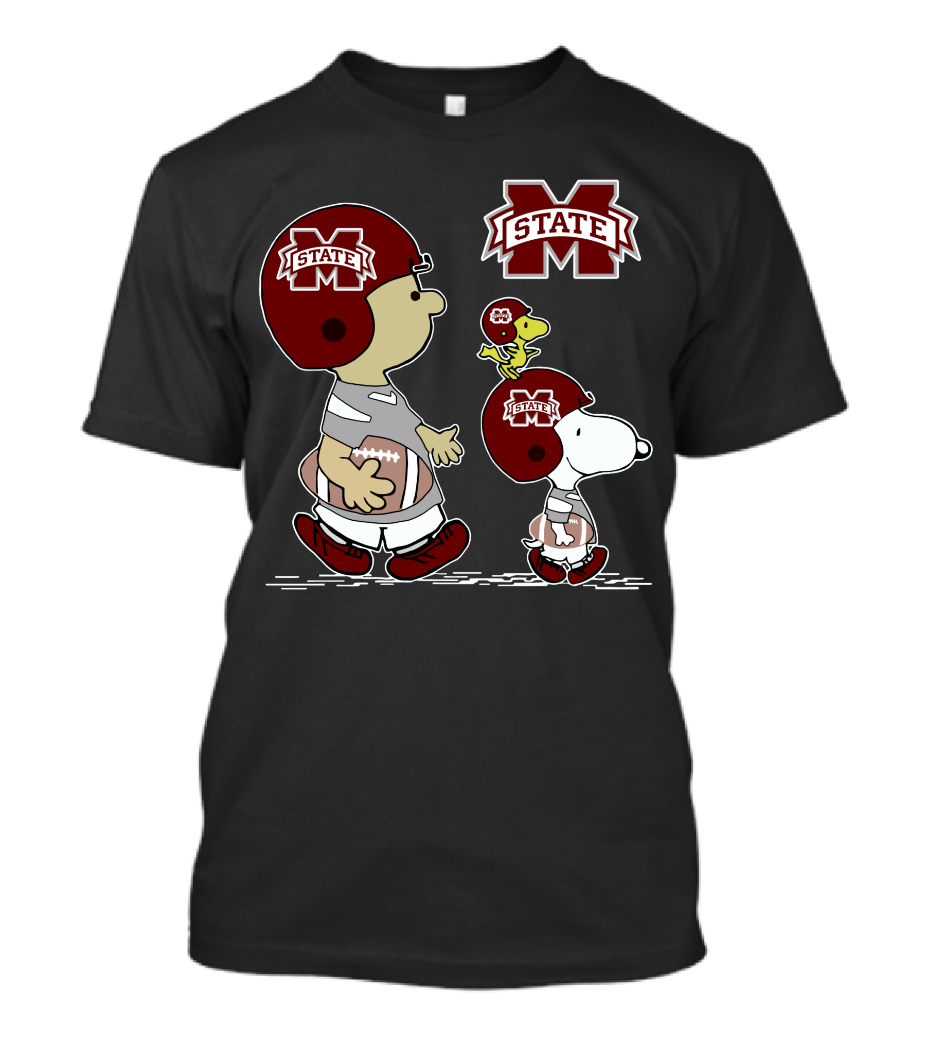 Ms State Bulldogs Snoopy And Woodstock Football Helmet M T-Shirt
