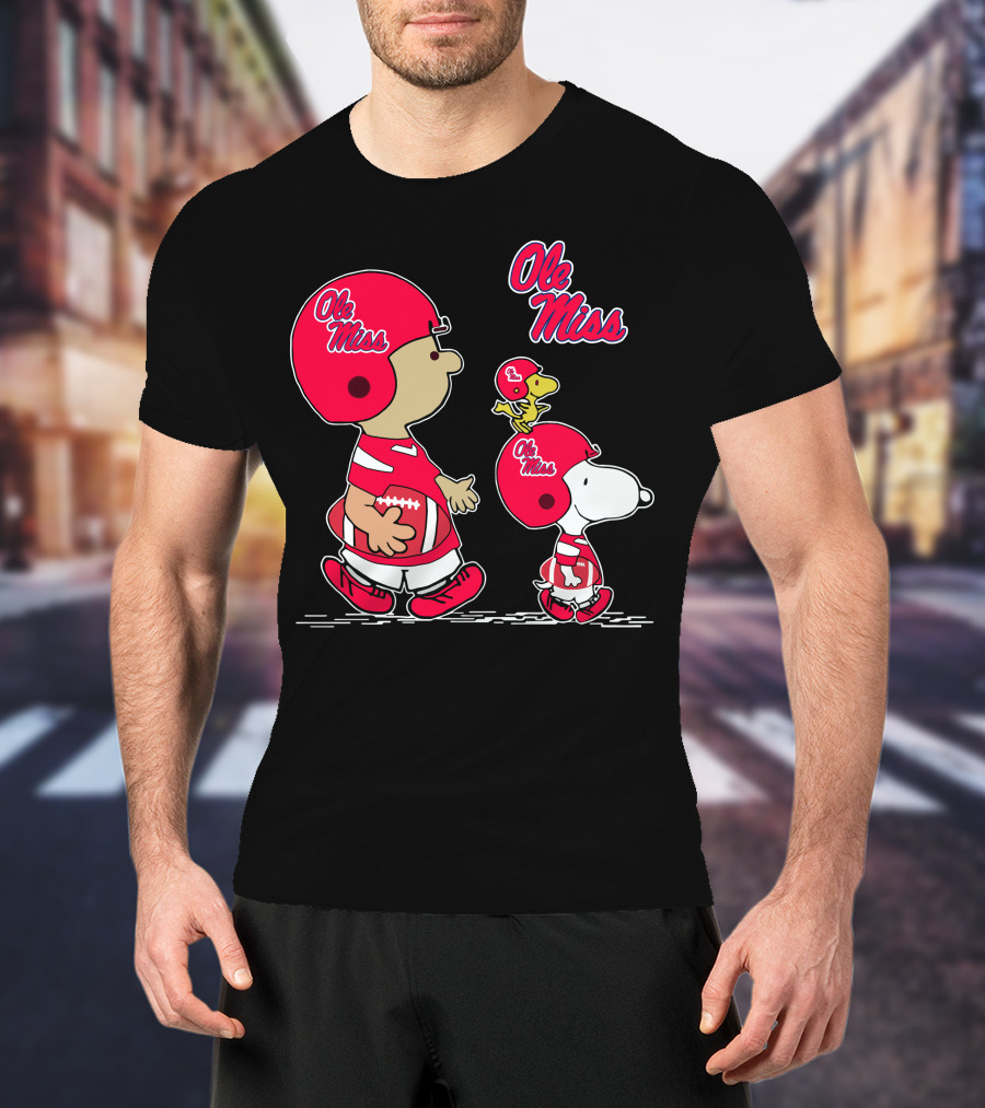 Ole Miss Football Snoopy And Woodstock Team Spirit T-Shirt