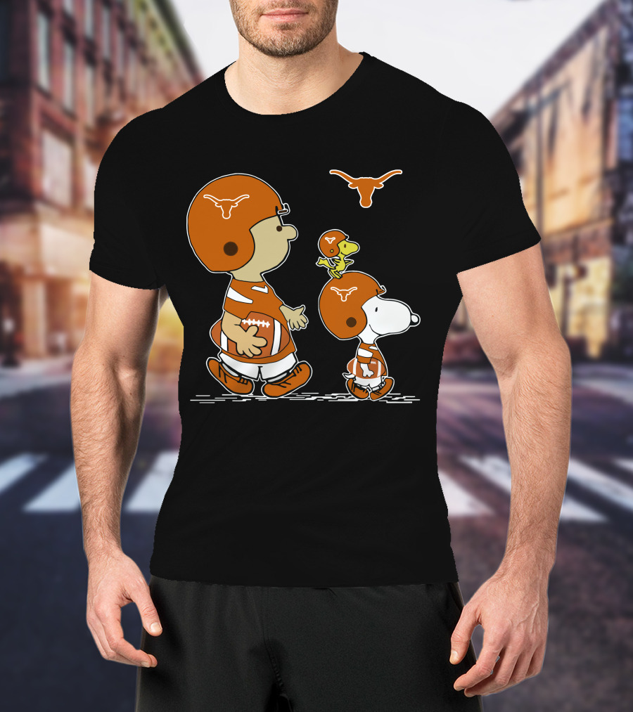 Texas Longhorns Football Snoopy And Woodstock Charlie Brown Peanuts T-Shirt