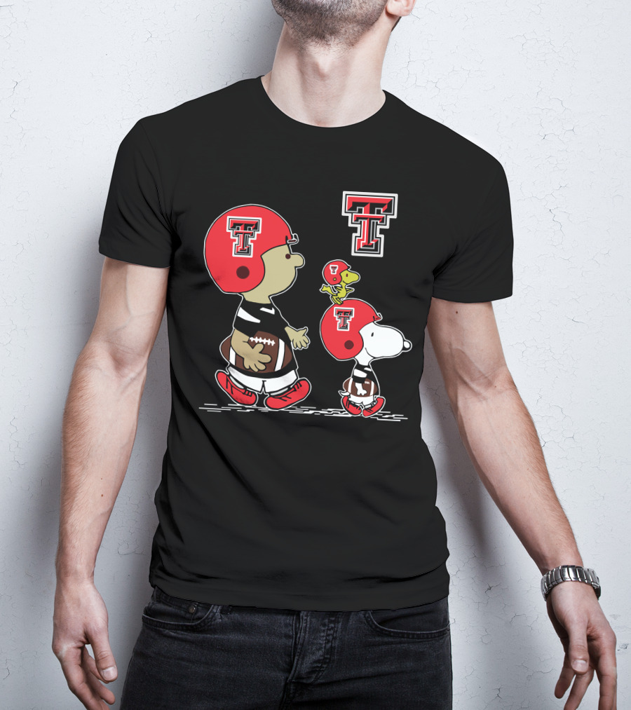 Texas Tech Snoopy Football Peanuts Characters Red Raiders T-Shirt