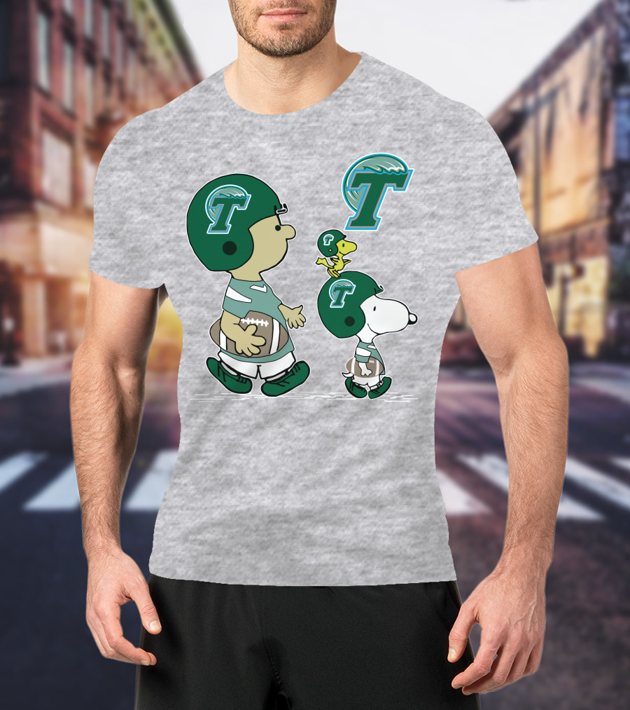 Tulane Football Snoopy And Woodstock Peanuts Characters T-Shirt