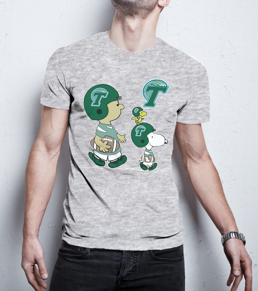 Tulane Football Snoopy And Woodstock Peanuts Characters T-Shirt