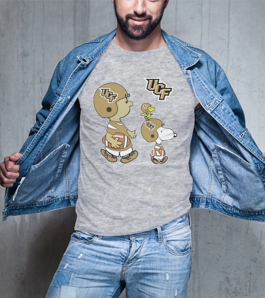 UCF Snoopy Football Charlie Woodstock Helmet Peanuts T-Shirt