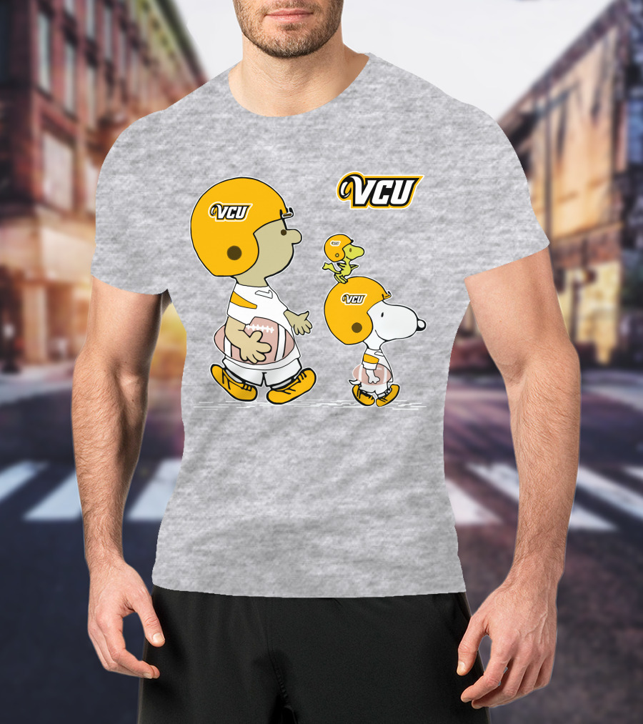 VCU Football Snoopy And Woodstock In Helmets T-Shirt