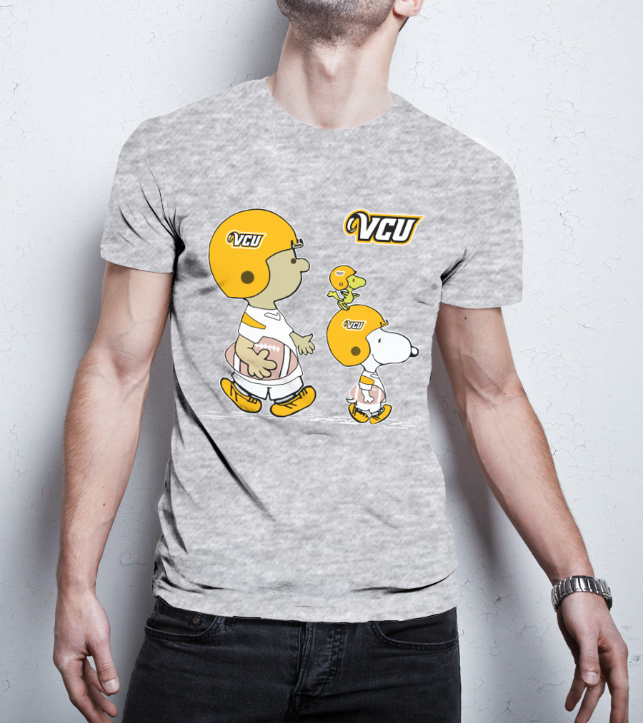 VCU Football Snoopy And Woodstock In Helmets T-Shirt