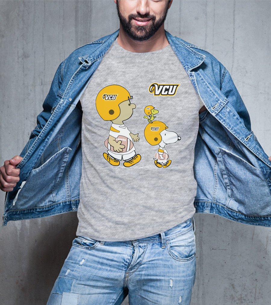 VCU Football Snoopy And Woodstock In Helmets T-Shirt