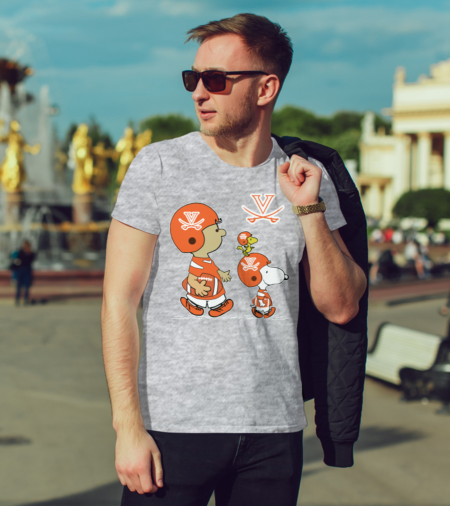 Virginia Cavaliers Snoopy Charlie Brown Football Peanuts T-Shirt