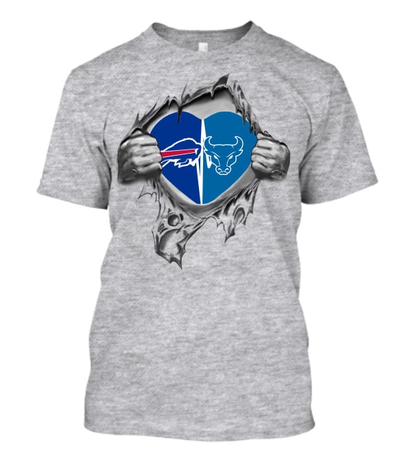 Bills Buffalo Bulls Heart Tear Elements T-Shirt
