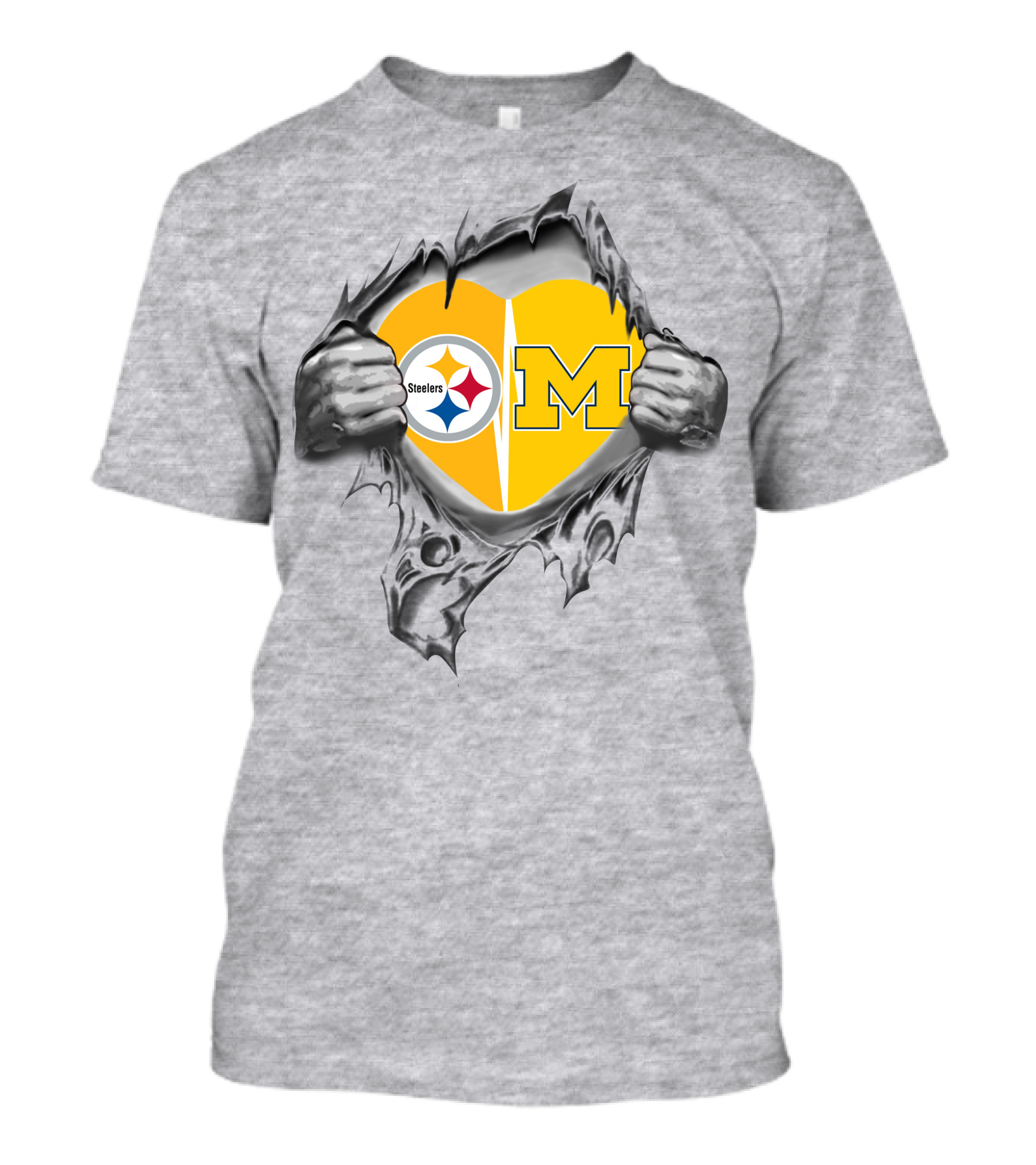 Steelers Heart Michigan Split T-Shirt