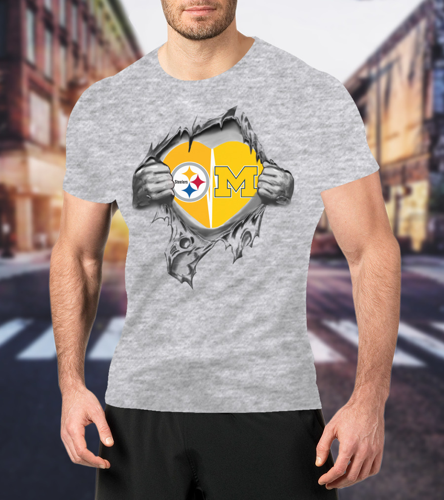 Steelers Heart Michigan Split T-Shirt