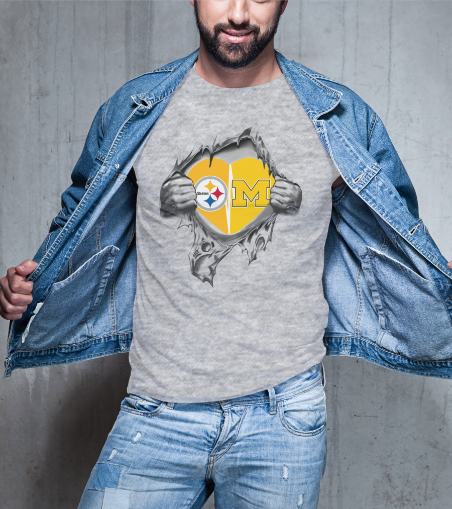 Steelers Heart Michigan Split T-Shirt