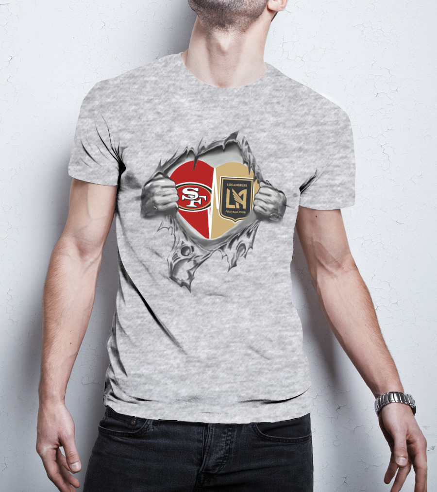 SF 49Ers Los Angeles FC Heart And Hands T-Shirt