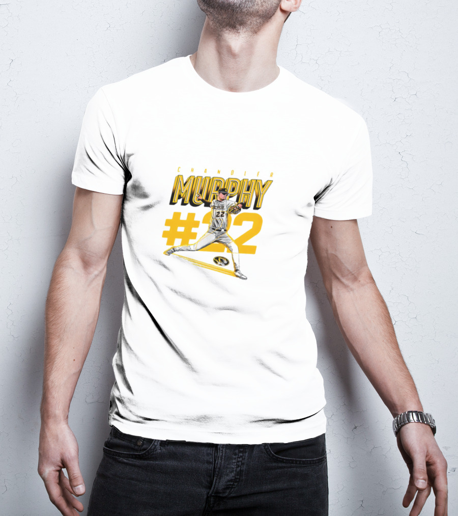 Chandler Murphy Missouri NCAA Baseball #22 Player Action T-Shirt
