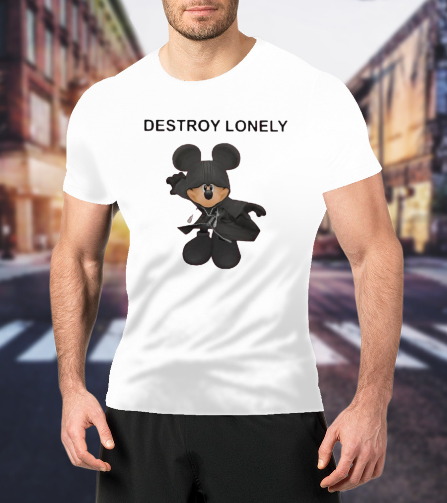 Destroy Lonely Mickey Mouse Black T-Shirt